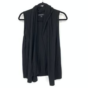 Banana Republuc Sleeveless Open Front Sweater Vest Womens Size Small Black